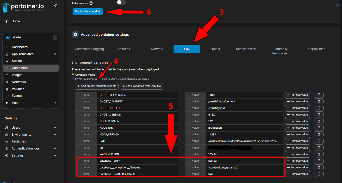 ECONNREFUSED 127.0.0.1:3306 - "Unknown database error" dopo aggiornamento immagine Ghost in Docker